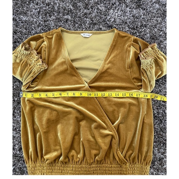 Madewell Velvet Smocked Crossover Top - Picture 9 of 9
